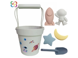 Yuysan Conjunto De Brinquedos De Praia Em Silicone, 6 Peças Branco