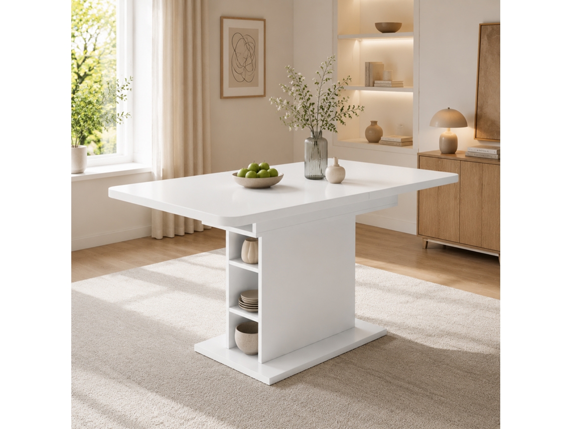 Mesa De Jantar Extensível, Mesa De Jantar Com Espaço De Armazenamento, Mesa De Jantar Retangular, Mesa De Centro/sala De Estar