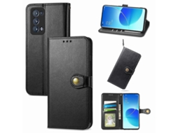 Capa De Couro Maciça Com Fivela Para Oppo Reno6 Pro + Cordão, Porta-retratos, Compartimento Para Cartões, Carteira E Função De Suporte (azul)