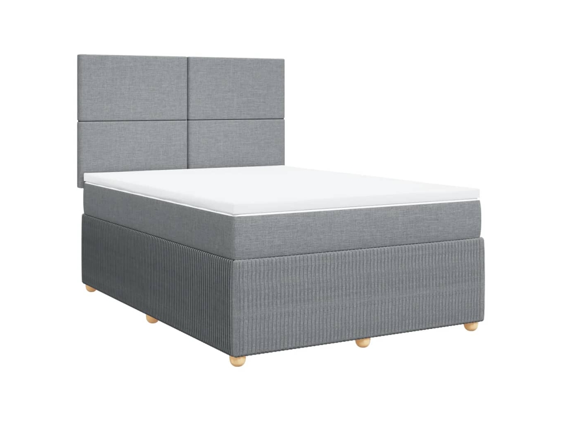 Box Spring Bed, Box Spring Beds Vidaxl Cinzeto Tecido (140 X 200 Cm)