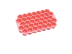 Bandeja de gelo de silicone rosa Slowmoose com tampa, pacote com 2