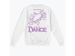 Moletom clássico branco Rockinstone We Might As Well Dance com estampa dupla face e design exclusivo.