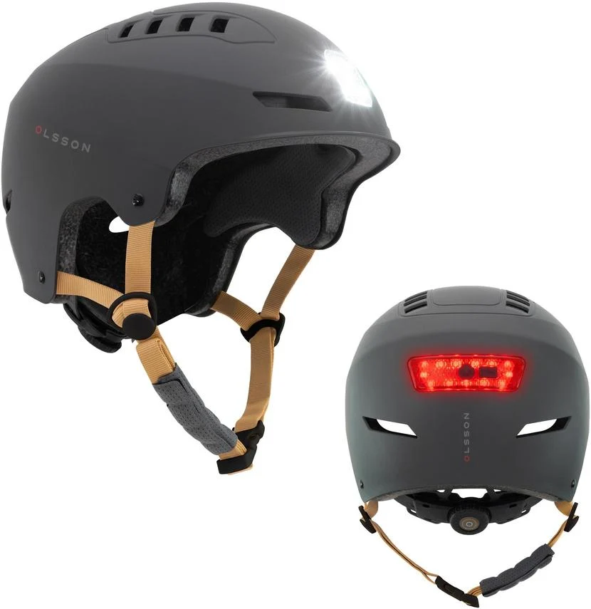 Capacete Luz OLSSON URBAN LIGHT - Antracite M/L (55-58cm) Trotineta Skate Patins