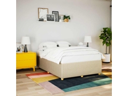 Vidaxl Estrutura De Cama Sem Colchão 160x200 Cm Tecido Cor Creme