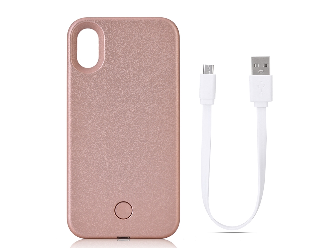 Capa de telefone com luz de preenchimento para selfie LED EOOCOO