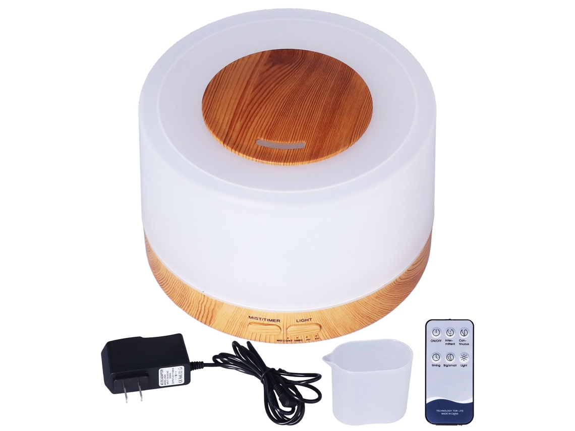Diffusor de Aroma com Controle Remoto 500ml Umidificador Ultrassônico 7 Luzes Led 100 240v Us Plug | S/MARCA