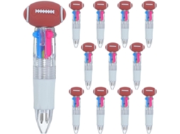 Conjunto De 12 Canetas Esferográficas Divertidas Com Tema De Futebol: Mini Multicoloridas Desenhos De