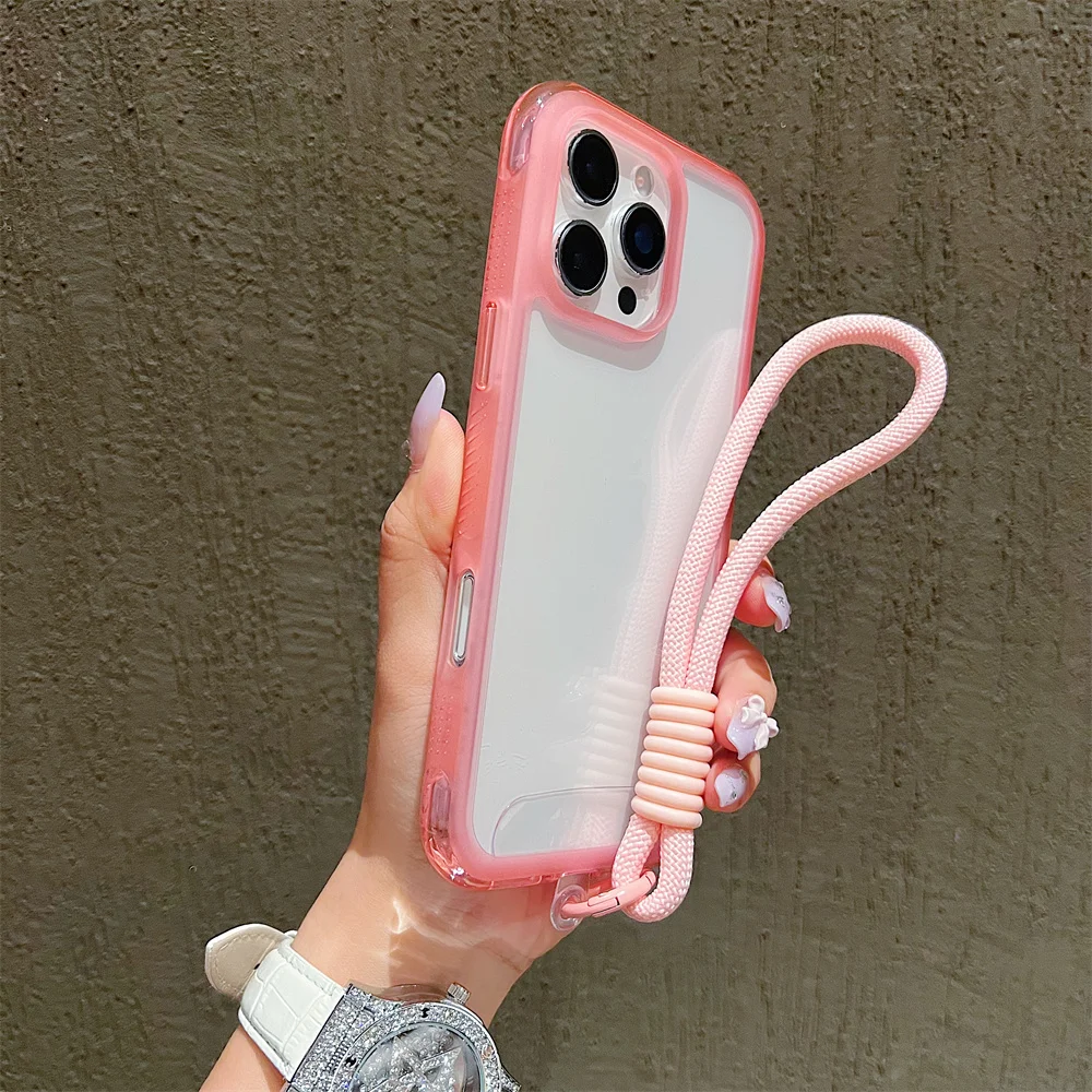 Capa Transparente Para Iphone (iphone 14, Rosa), Capa Protetora À Prova De Choque, Ideal Para Meninas.