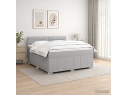 Vidaxl Cama Box Spring Com Colchão Cinzento-claro 160 X 200 Cm Tecido