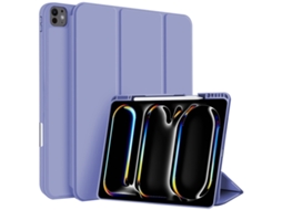 Capa Para Ipad Mini 7 8.3 Polegadas Com Ranhura Para Caneta Em 3 Dobras Roxo Lavanda