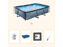 Exit-toys Piscina Exit Retangular - Efeito Pedra - 300x200x65 Cm - 5-peças S262