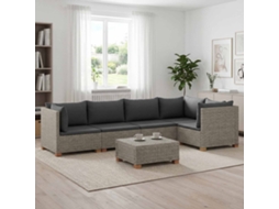 Vidaxl 6 Unid. Conjunto De Lounge De Rattan Com Almofadas Gendt