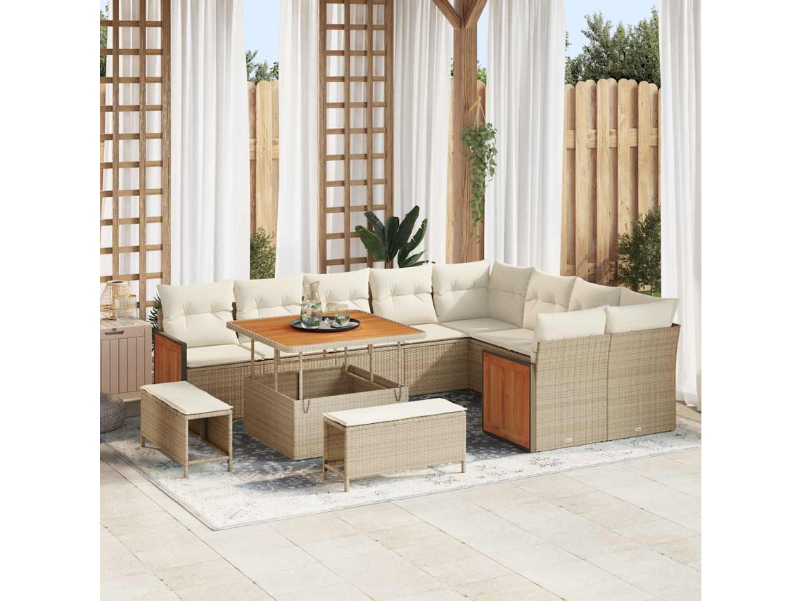 Vidaxl Conjunto De Sofá De Jardim 13 Unid. 11-número De Lugares