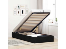 Vidaxl Estrutura De Cama Otomana Sem Colchão 90x200 Cm Tecido Preto