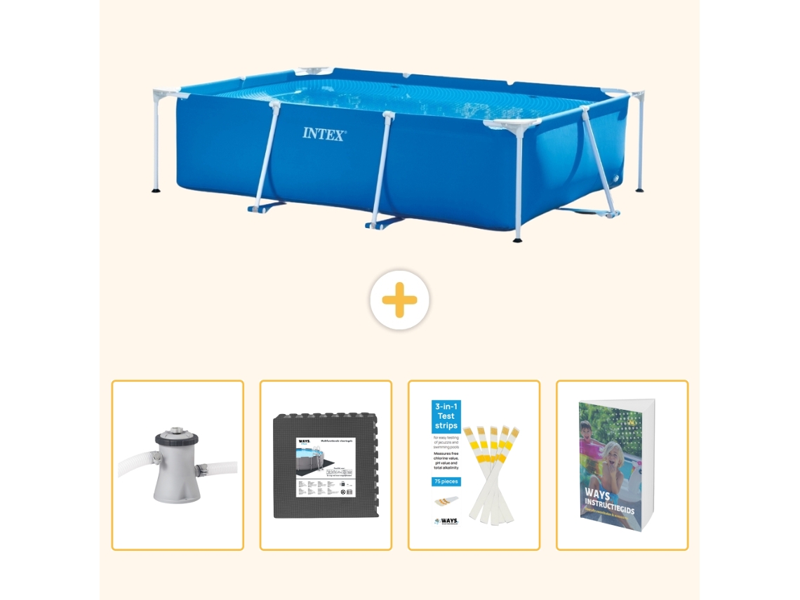 Piscina com Estrutura Retangular 260x160x65 Cm 5 peças Scb131 INTEX