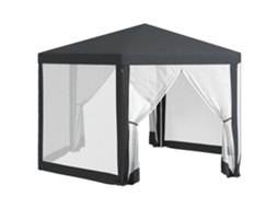 Pavilhão do Jardim. com 6 Cantos. Cortinas de Malha. Estrutura de Metal. 3,94x3,412x2,5m. Cinza Escuro Ge