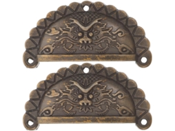 Conjunto De 2 Puxadores De Móveis Em Cobre Dourado Estilo Vintage Com Design De Cabeça De Filhote De Leão