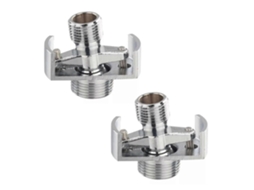 Adaptador de Grifo de Ducha de Cobre, Instalação em Parede, Ângulo Ajustável, Roscas 1/2 e 3/4 Polegadas, Cromado Prata