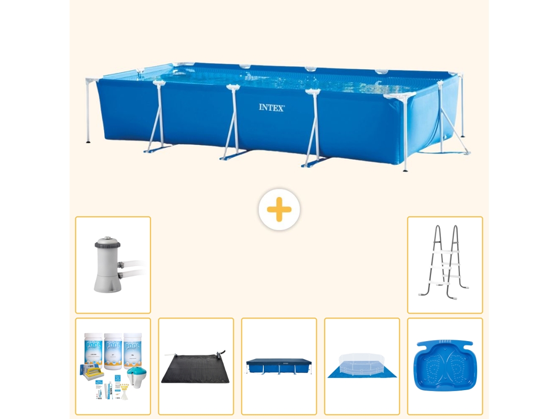 Intex Piscina Com Estrutura Retangular - 450x220x84 Cm - 8-peças S20068