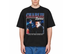 Rockinstone Twilight Movie Charlie 90's Design Black Adult T-shirt Size:l