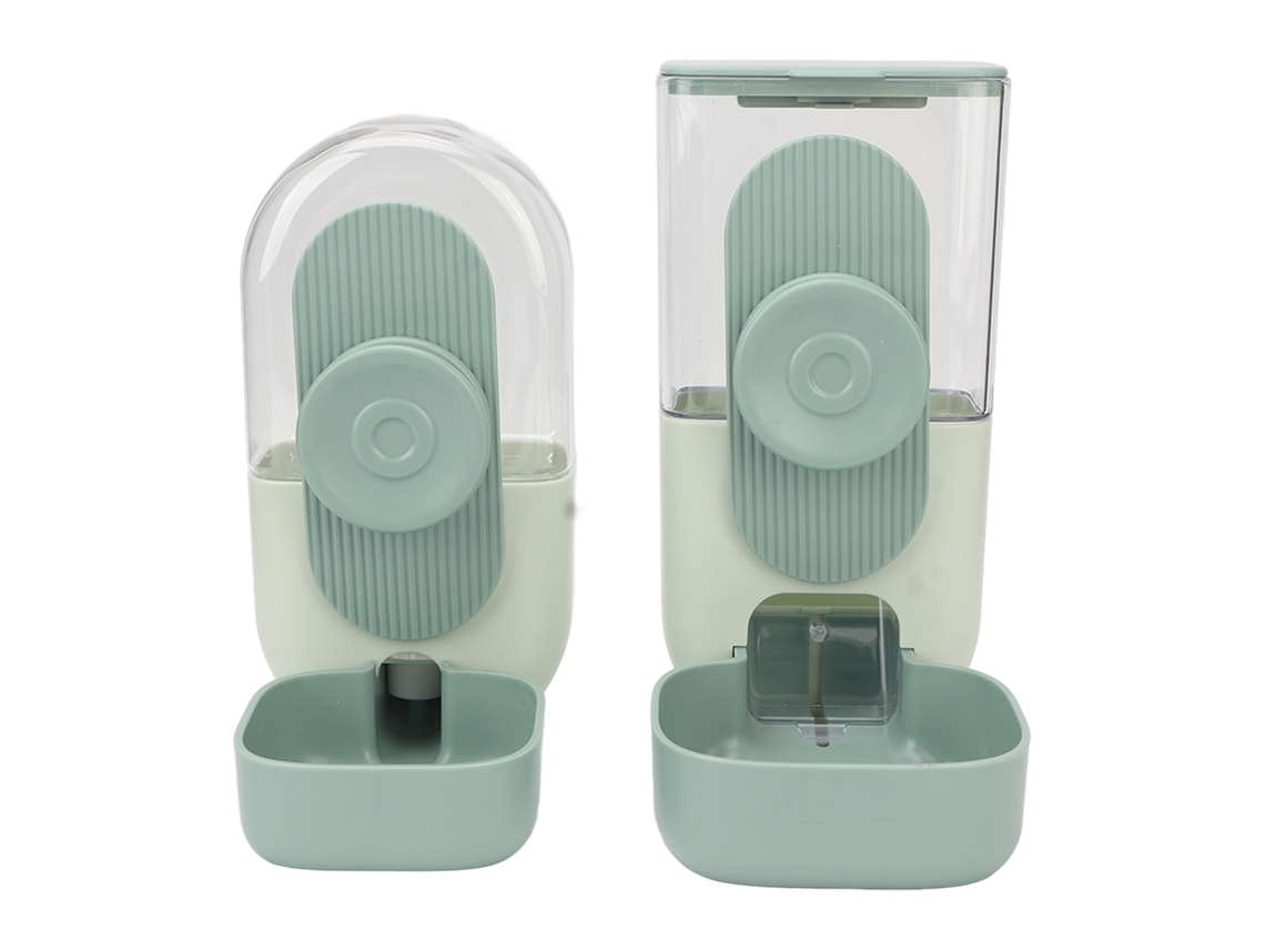 Dispensador Automático de Água e Ração para Pendurar, Seguro para Gaiolas de Gatos, com Tigela Inclusa, Cor Verde Menta AQUAFORGE