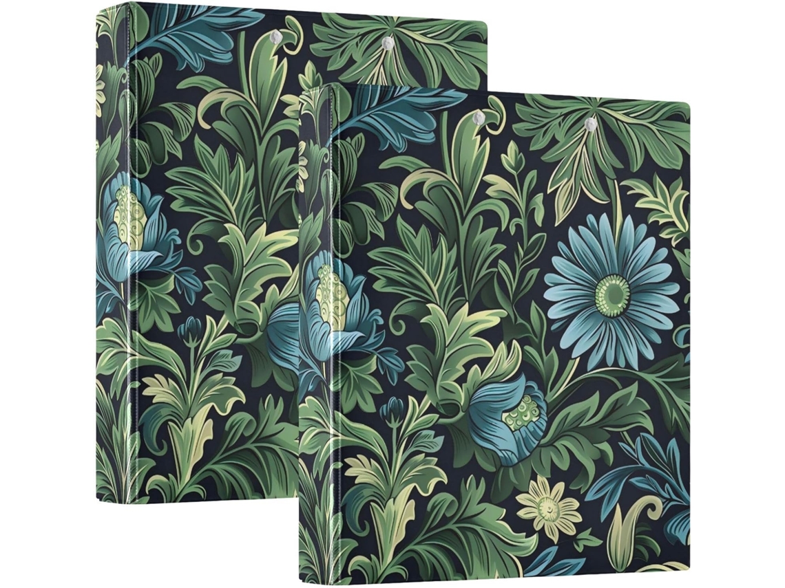Conjunto de 3 rolos de massa com estampa floral verde, 1, 5 dobras e embalagens internas, pacote com 1 ou 2 adesivos de mesa.