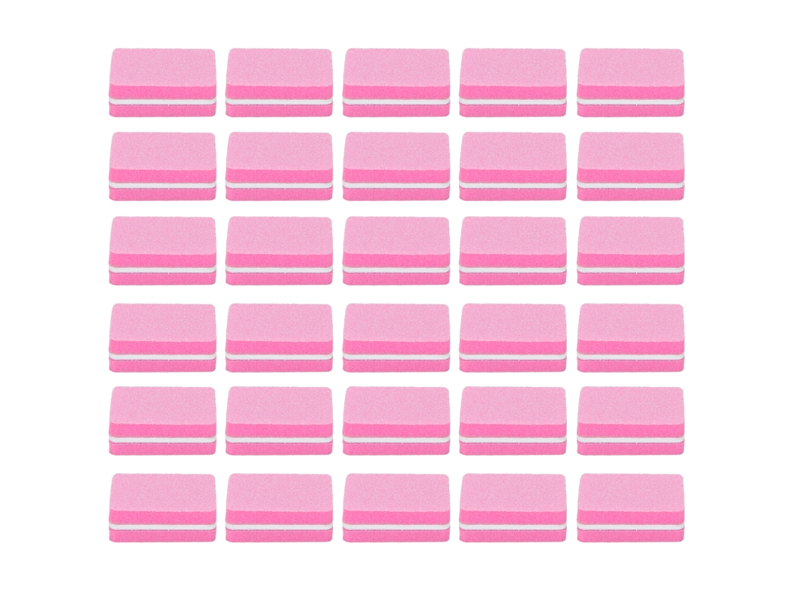 30 Peças Mini Lixa De Unhas Profissional Portátil Bloco De Lixamento Para Manicure Salão Lar Rosa