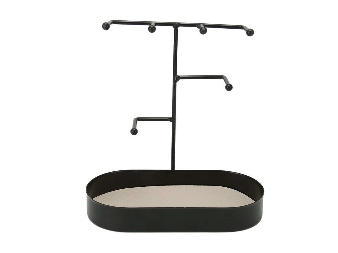 Porta Joyas De 3 Pisos Para Baño Con Base Ancha Organizador De Joyería Negro