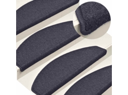 Vidaxl Tapetes De Escada 30 Peças 65x24x4 Cm Cinza Escuro E Azul Semicircular Grande