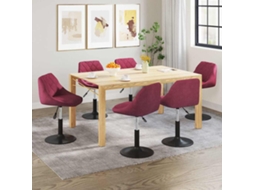 Vidaxl Cadeiras De Jantar Giratórias 6 Pcs Veludo Vermelho Tinto