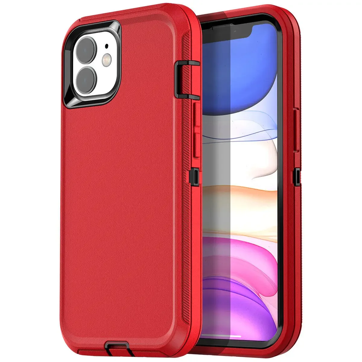 (vermelho E Preto, Iphone 13) Capa Rígida, Resistente A Quedas E A Impactos, Compatível Com Carregamento Sem Fio
