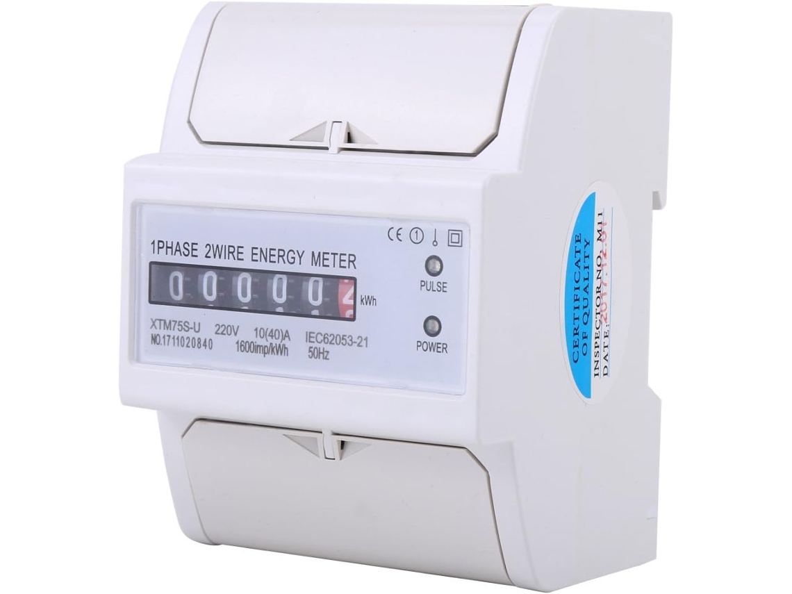 VYLARA Medidor De Energia Digital Lcd Monofásico 4p Din Rail, Medição Precisa De Energia, Alta Estabilidade E Proteção Contra Roubo, Ampla Aplicação Para Ins