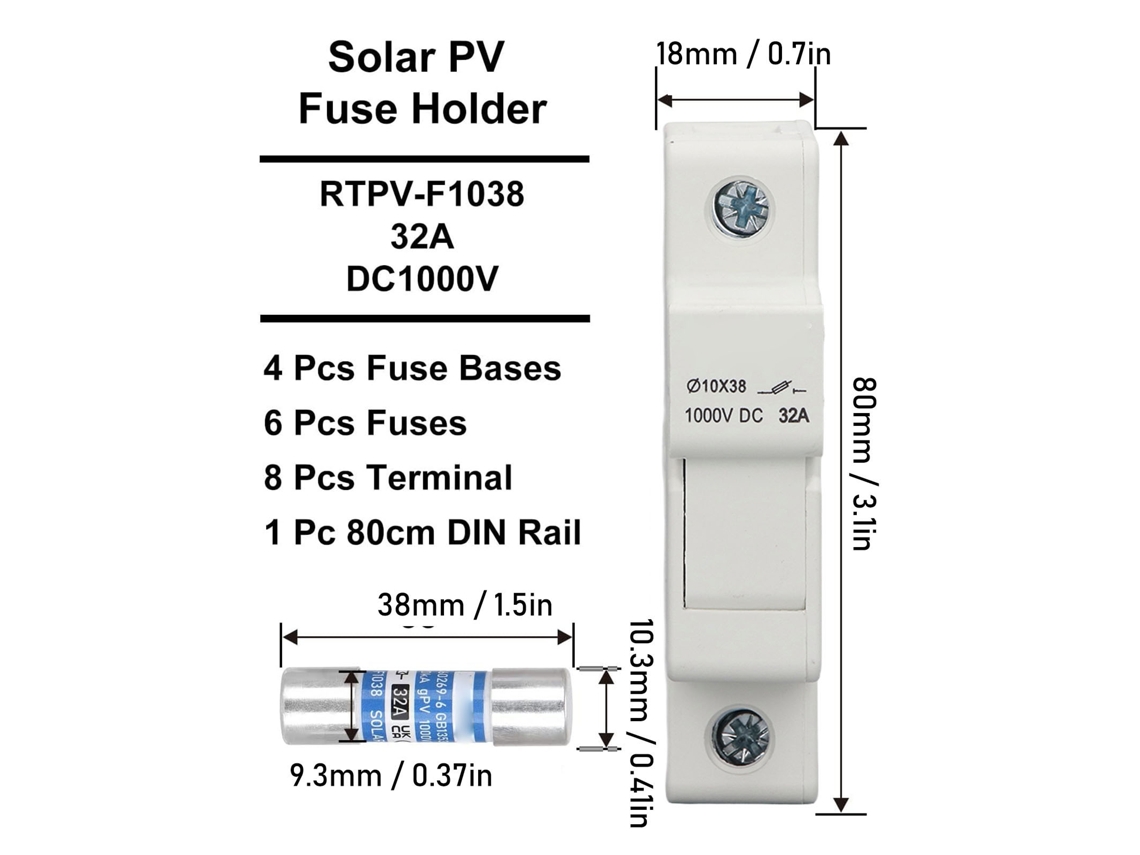 Laxiscreed Fusíveis Fotovoltaicos E Suportes Para Barras Compatíveis Com Dc De Design Cilíndrico