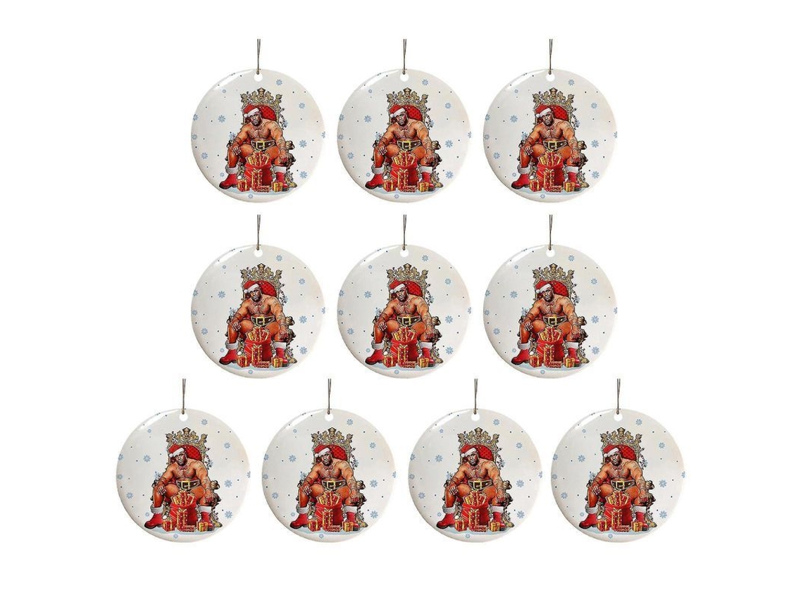 Adorno De Madeira Barry Wood Papai Noel Meme Engraçado Decorativo Natal Sala De Estar C