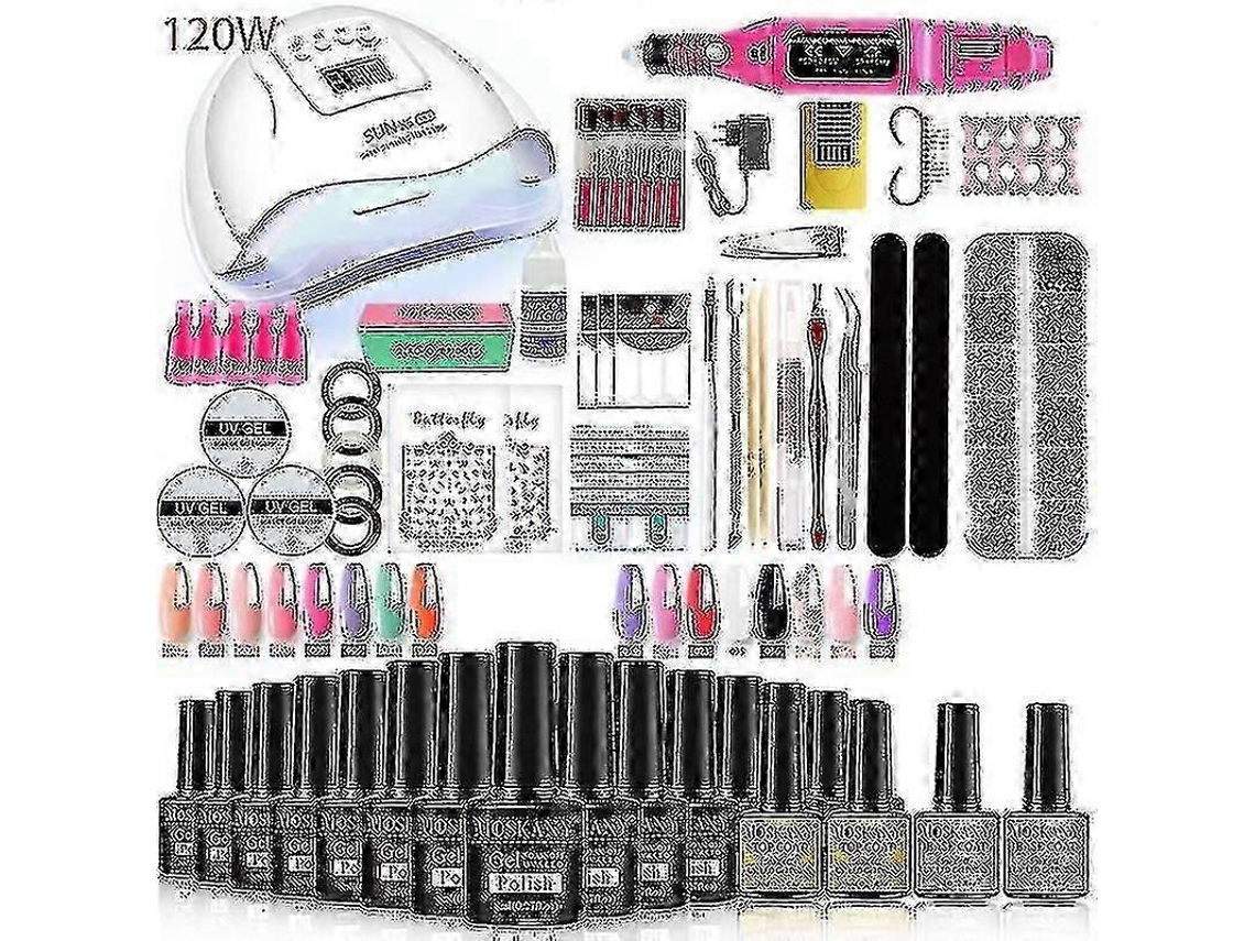Kit De Manicure Profissional Com Lâmpada Uv De 120w/54w E Broca Para Todos Os Tipos De Esmaltes Em Gel. Ly Ebike