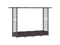 Vidaxl Cama Elevada Com Treliça E Telhado Castanho 203 X 40 X 123 Cm