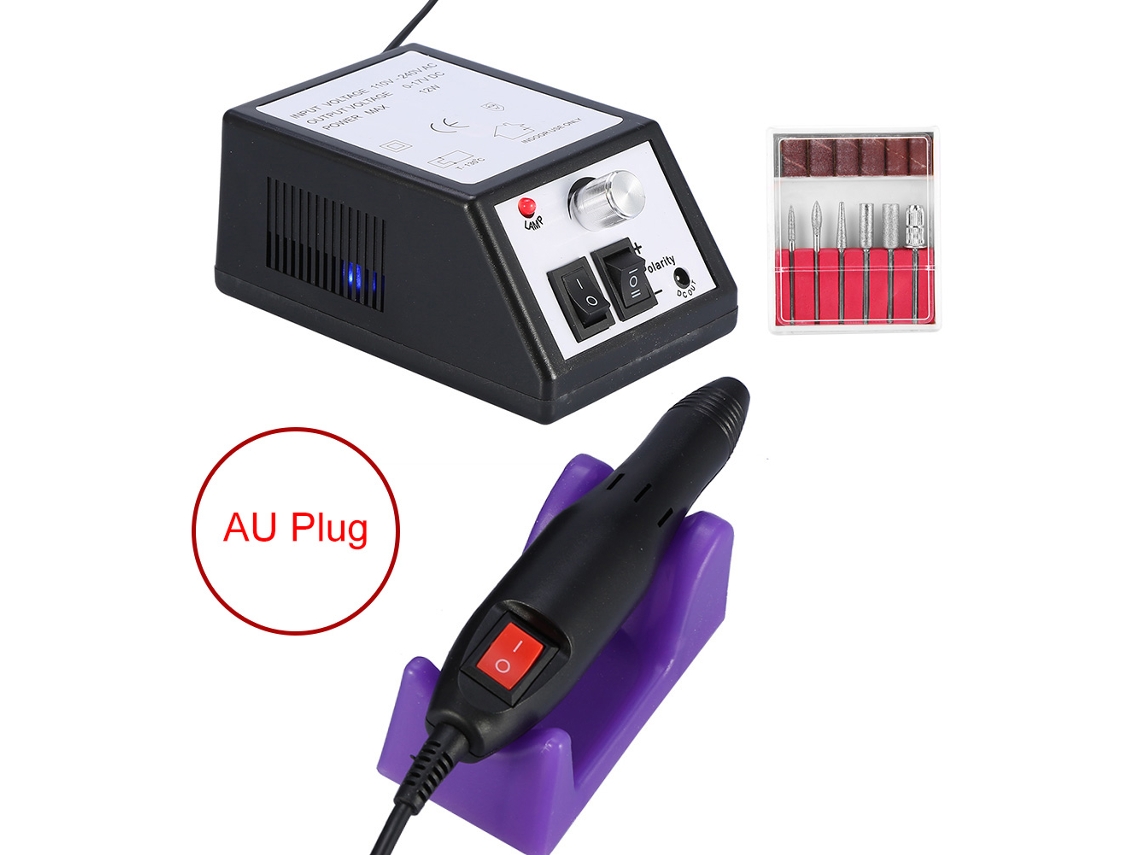 Kit De Broca Eléctrica Profissional Para Manicure E Pedicure Com Lixas E Acessórios 03