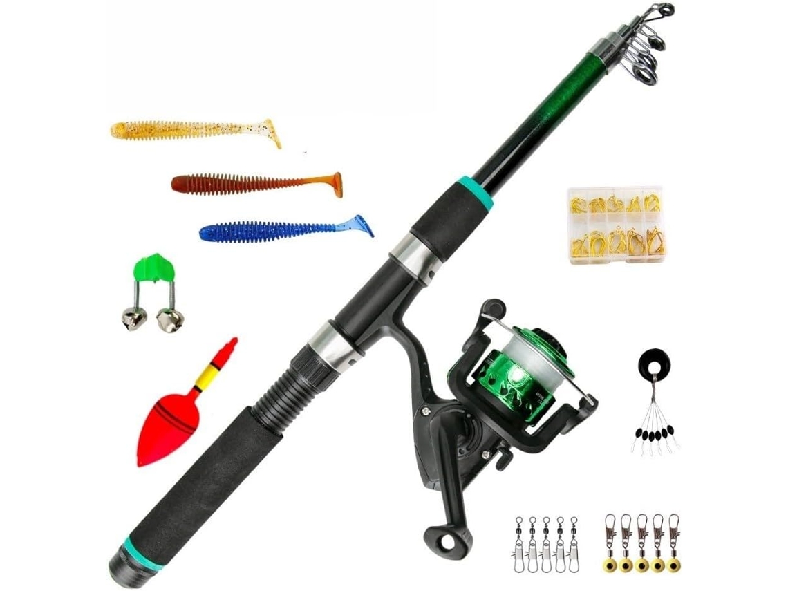 Conjunto De Vara E Carretel De Pesca 180cm Para Truta E Perca (verde)