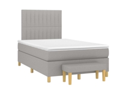 Vidaxl Cama Boxspring com Colchão 120x190 Cm Tecido Cinzento claro