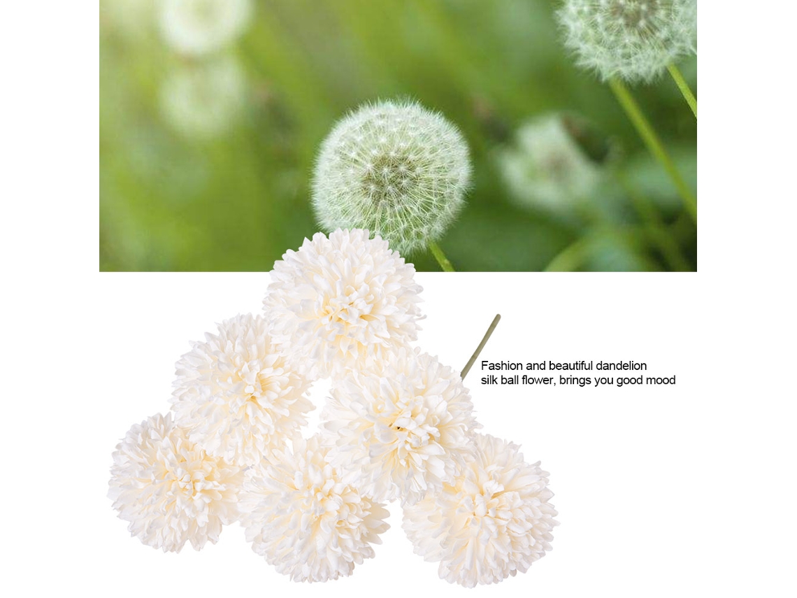 Flor Esférica Simulada De Dente-de-leão (material De Seda, Adequada Para Múltiplas Ocasiões) Eoocoo