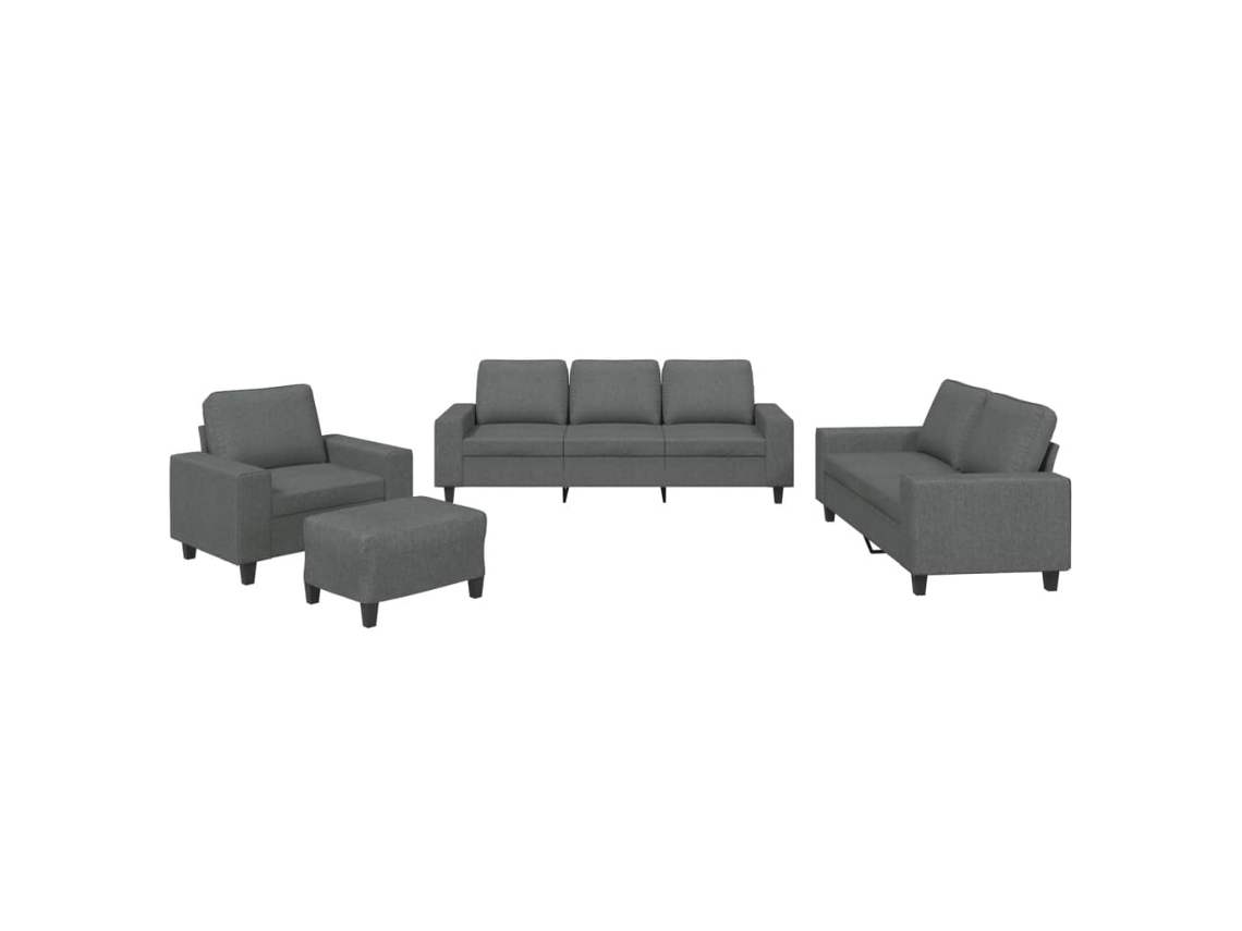 4 Pcs Conjunto de Sofás Tecido Cinzento escuro MAISON EXCLUSIVE