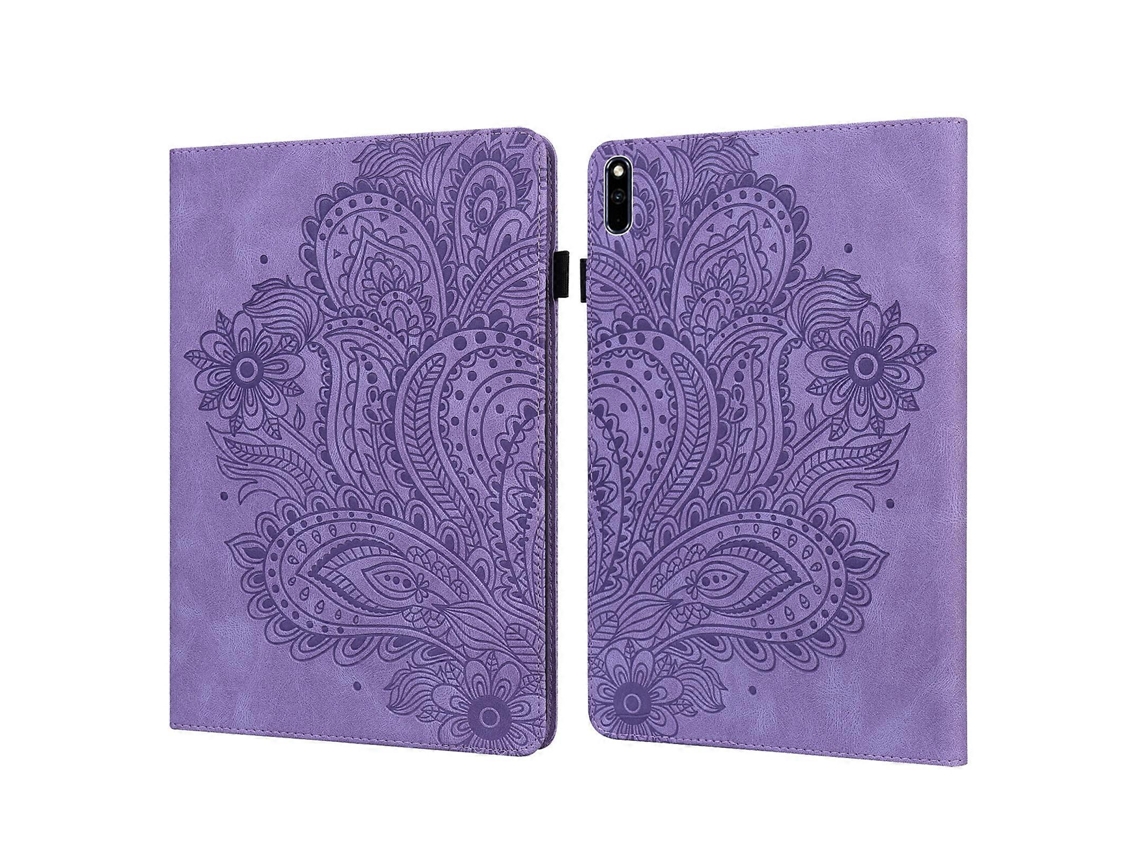 Capa Para Tablet Huawei Matepad 10.4 Com Estampa De Pavão Em Relevo, Em Tpu E Couro Pu.