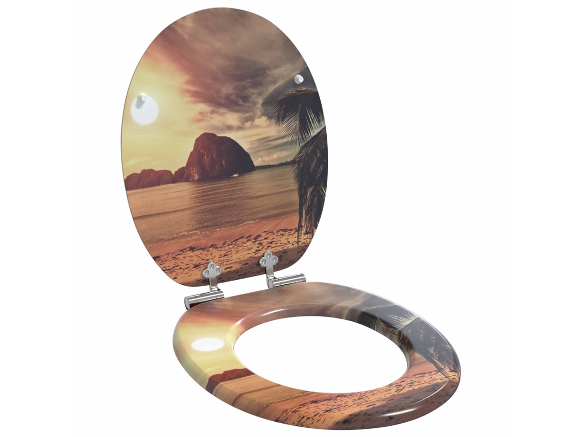 Vidaxl Assento De Sanitário Com Fechamento Suave Laranja 44 X 38 Cm