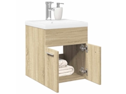 Vidaxl 2 Pcs Conj. Móveis Casa Banho Derivados Madeira Carvalho Sonoma