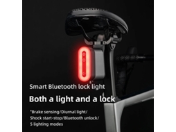 Rockbros Trava Inteligente Bicicleta Bluetooth Luz Traseira Dupla Ipx6 5 Modos Iluminação Tipo C Mtb