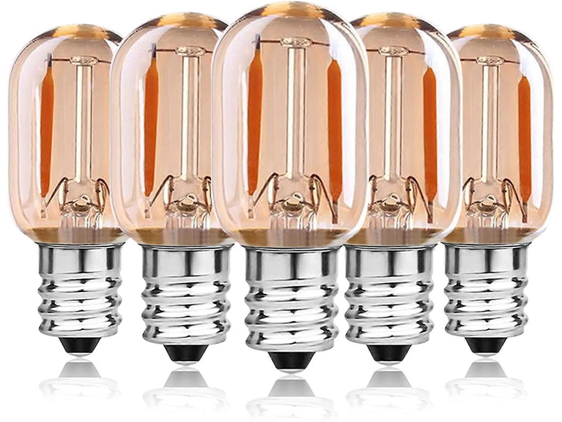 Rebe 5un Lâmpadas Led Filamento E14 1w Equivalente a 10w, Lâmpada para Forno T22, Branco Quente 2200k, Não Regulável Classe Energética F