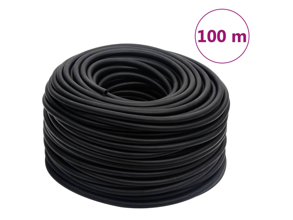 Vidaxl Mangueira De Ar Híbrida 0,6" 100 M Borracha E Pvc Preto