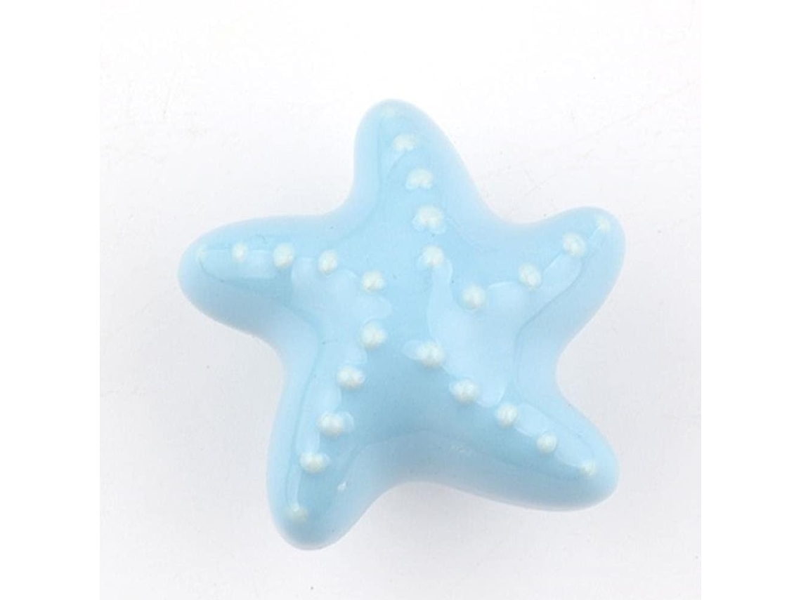 Puxador De Cerâmica Em Formato Estrela Do Mar Para Cômoda 4 Peças Ideal Guarda Roupas, Armários E Sapateiras