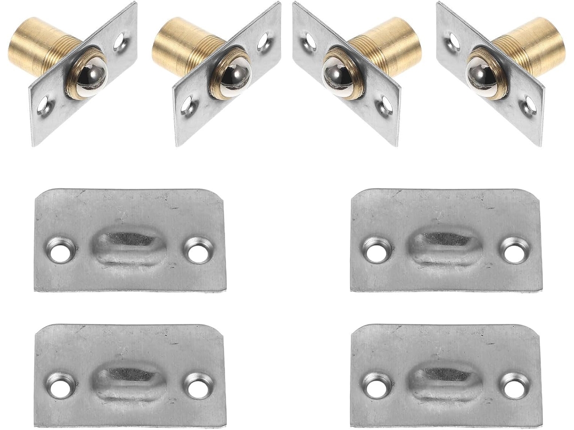 Fecho De Esfera Com Fechamento Silencioso, Conjunto De 4 Peças Em Aço Inoxidável Ajustável Com Placa Impacto, Fecho De