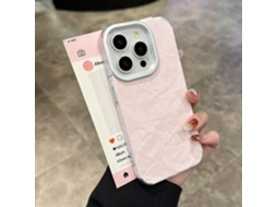 Capa Para Iphone 17 Pro Rosa Com Estampa De Montanha Nevada Em Flanela.